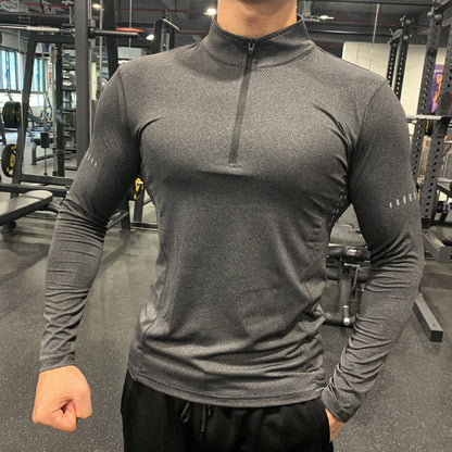 Sweat Absorption Half Zipper Shirt