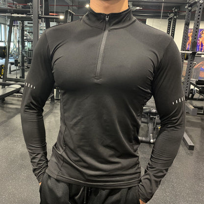 Sweat Absorption Half Zipper Shirt